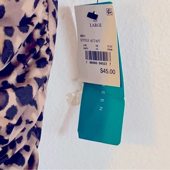 Aqua Green Swimsuit Cheetah Animal Print Adj Straps Padded Sz Large NWT - Picture 2 of 4